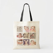 Tote Bag Photo Collage Unique Personalized 9 Photo 2 sided (Devant)