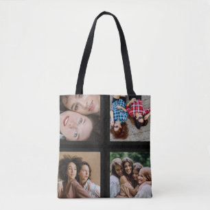 Tote Bag Photo Collage unique Personnaliser 4 Photo