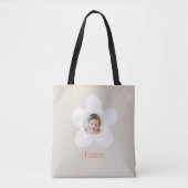 Tote Bag Photo daisy boho retro terracotta naturel (Devant)