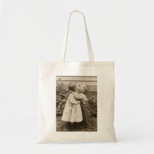 Tote Bag Photo d'amour vintage d'enfants s'embrassant dans