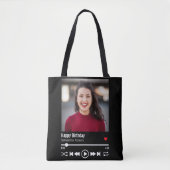 Tote Bag Photo d'anniversaire personnalisée moderne (Devant)