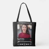 Tote Bag Photo d'anniversaire personnalisée moderne (Dos)