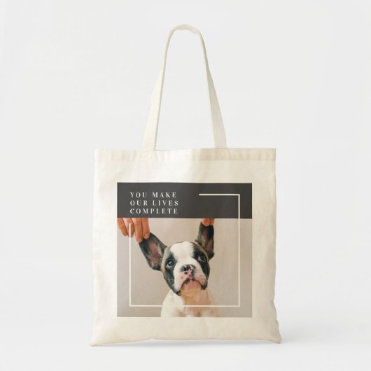 Tote Bag Photo de chien moderne | Devis de chien (Devant)