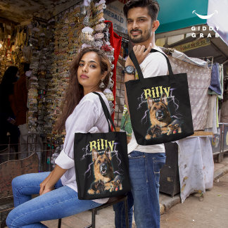 Tote Bag Photo de chien personnalisée Bootleg tendance 90s