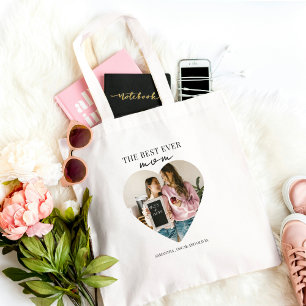 Tote Bag Photo de cœur personnalisé Meilleure Maman Ever