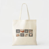 Tote Bag Photo de collection moderne Best Mom Pink & Grey C (Devant)