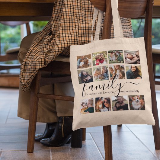 Tote Bag Photo de famille moderne Happy Collage