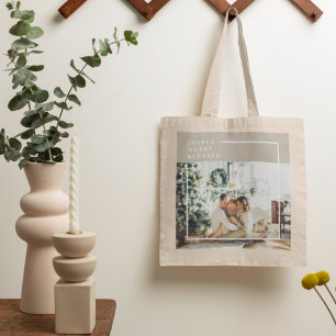 Tote Bag Photo de famille moderne Joyeux Joyeux Joyeux Bé