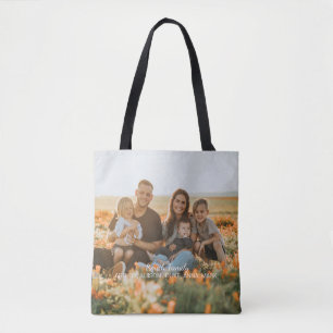 Tote Bag Photo de famille personnalisée avec des noms perso
