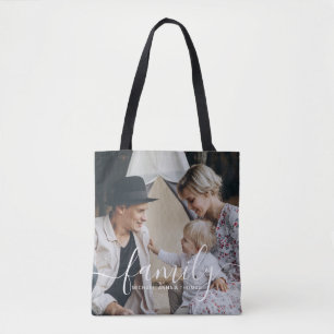 Tote Bag Photo de famille personnalisée avec nom personnal