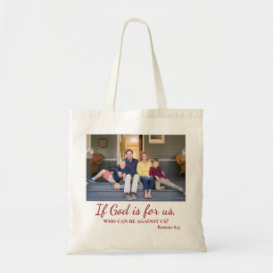 Tote Bag Photo de famille Si Dieu est pour nous Bible Verse
