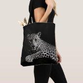 TOTE BAG PHOTO DE GREYSCALE DE LYING LEOPARD (De près)