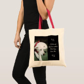 Tote Bag Photo de mignon chien blanc avec l'écharpe Saint-V (Devant (produit))