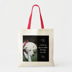 Tote Bag Photo de mignon chien blanc avec l'écharpe Saint-V