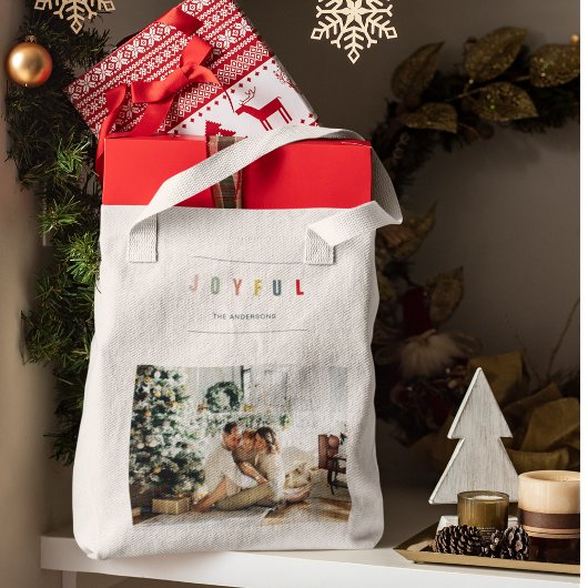 Tote Bag Photo de Noël simple et moderne | Joyeuses vacance