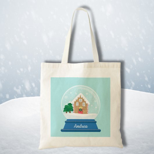 TOTE BAG PHOTO DE NOËL SNOW GLOBE