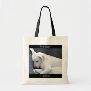 Tote Bag Photo du chien blanc dormant tranquillement sur le