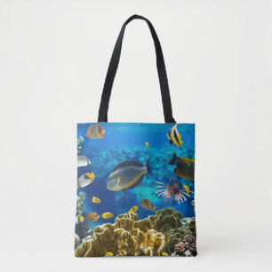 Tote Bag Photo d'un poisson tropical sur un récif coralien