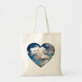 Tote Bag photo en forme de coeur du ciel bleu serein avec n