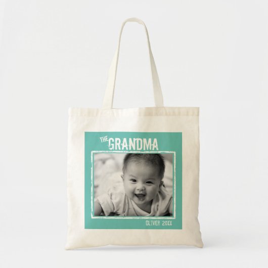 Tote Bag Photo et nom personnalisés de la grand-mère (Devant)