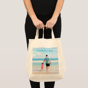Tote Bag Photo et texte personnalisés - Votre propre concep