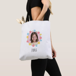 Tote Bag Photo Florale Personnalisée Avec Nom