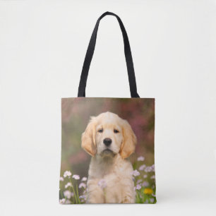 Tote Bag Photo mignonne de chiot de chien de golden