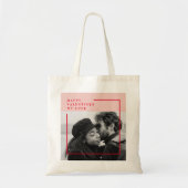 Tote Bag Photo moderne | Cadeau de Valentines Rouge et Rose (Devant)