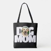 Tote Bag Photo moderne Chien Maman Simple Noir (Dos)