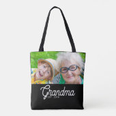 Tote Bag Photo noir de grand-mère établie Script (Dos)