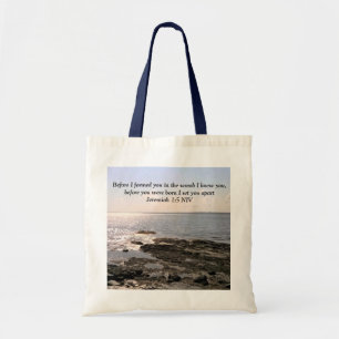 Tote Bag Photo Ocean avec Jérémie 1:5 Dieu vous connaissait