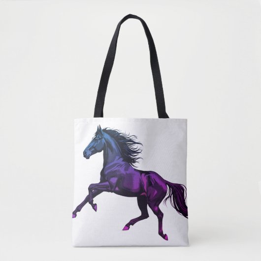 Tote Bag Photo of a Galloping Stallion on Reusable Grocery (Devant)