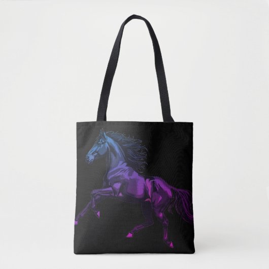 Tote Bag Photo of a Galloping Stallion on Reusable Grocery (Devant)