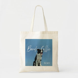 Tote Bag Photo personnalisé de Border Collie avec typograph