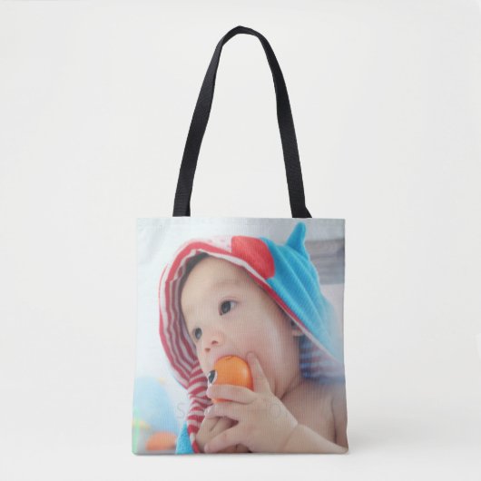 Tote Bag Photo personnalisée avec monogramme et nom (Devant)