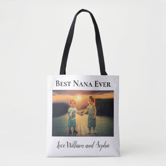 Tote Bag Photo personnalisée Meilleure Nana Ever (Devant)