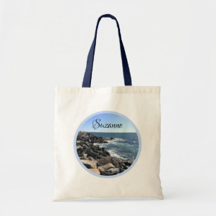 Tote Bag Photo ronde de l'océan Atlantique Mer de rivage ro