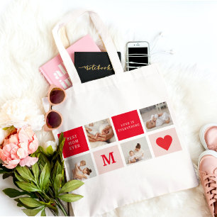 Tote Bag Photo Rouge et rose Meilleure mère Ever Venin