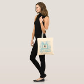 Tote Bag Photo Soft Blue Sky Custom Single Initial (Devant (modèle))