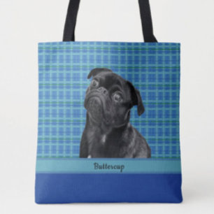 Tote Bag Photo Turquoise Blue Aqua et Turquoise Dog