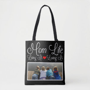 Tote Bag Photo Vie de Maman Noir