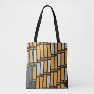 Tote Bag Photographie aérienne de bus blancs et jaunes