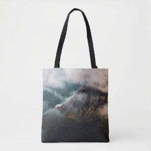 TOTE BAG PHOTOGRAPHIE AÉRIENNE DE LA MONTAGNE COUVERTE DE