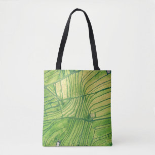 Tote Bag Photographie aérienne du champ de riz