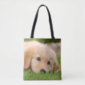 Tote Bag Photographie de Golden Retriever Cute Puppy Dog - (Devant)