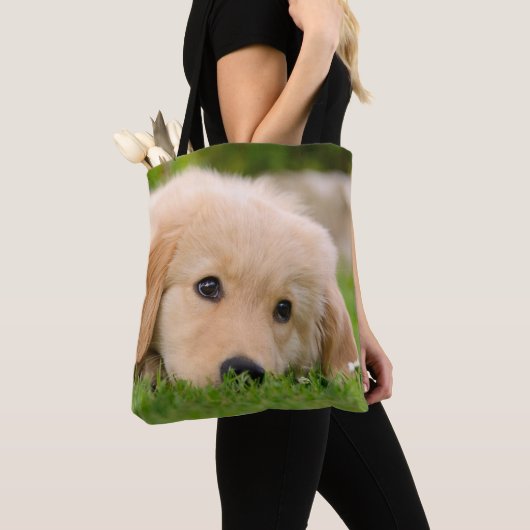 Tote Bag Photographie de Golden Retriever Cute Puppy Dog - (De près)