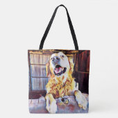 Tote Bag Photographie de Silly Golden Retriever (Devant)