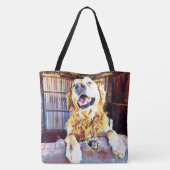 Tote Bag Photographie de Silly Golden Retriever (Dos)