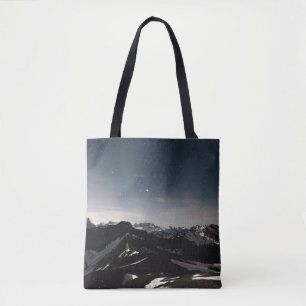 TOTE BAG PHOTOGRAPHIE DU PAYSAGE DE MONTAGNE NOIRE ET BLANC