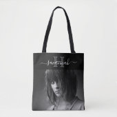 Tote Bag Photographie du script initial en noir blanc (Devant)